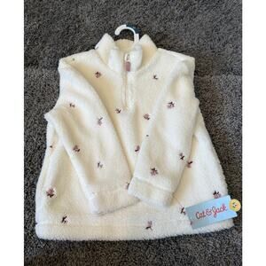 Toddler Girls Floral Faux Shearling Jacket, New! 5T